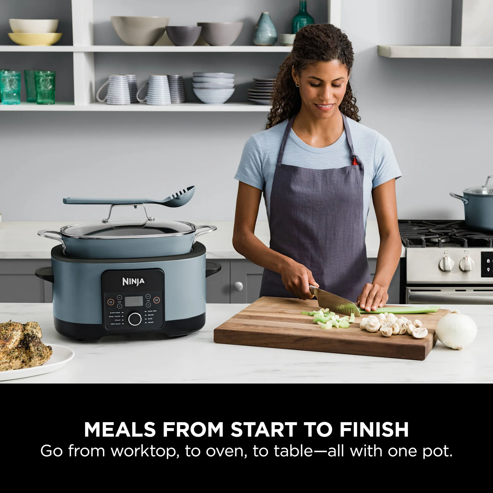 Worktop to oven to table